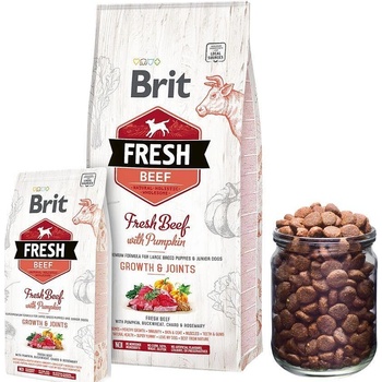 Brit Fresh Beef with Pumpkin Puppy/Junior Large Bones & Joints- Холистична суха храна за подрастващи кученца от големите породи, с прясно телешко месо и тиква 12 кг