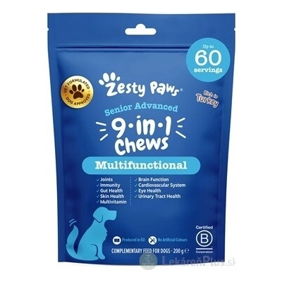 Health & Happiness France Zesty Paws Senior Advanced 9-in-1 Chews multivitamín, doplnkové krmivo pre psov 1x60 ks