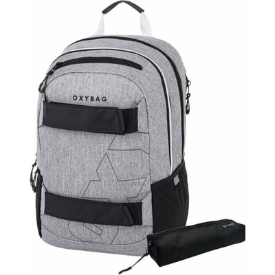 Studentský batoh + etue OXY SPORT Grey Melange