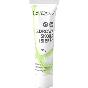 LoviDog Lovi Dog Healthy Skin and Coat - пастет за кучета и котки в тубичка, с черен дроб и витамини, омега-3 мастни киселини, биотин и магнезий, 90 г