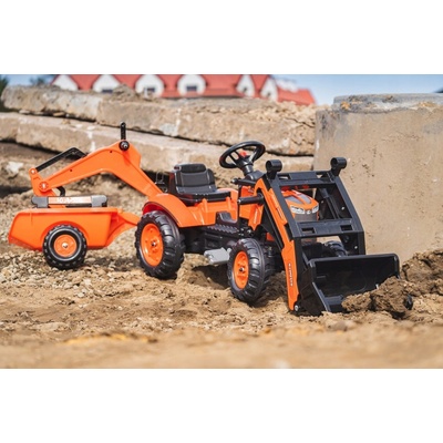 KUBOTA M7171 TRAKTOR ŠLAPACÍ ORANŽOVÝ S PŘEDNÍ I ZADNÍ LŽÍCÍ