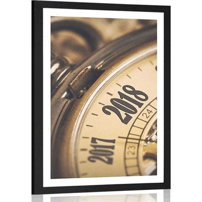 Plakát s paspartou vintage kapesní hodinky - 40x60 black