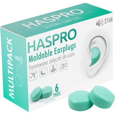 HASPRO 6P silikónové štuple do uší, mentolové