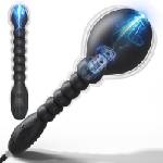 SuperLove Inflatable Vibrating Anal Beads Prostate Massager Black