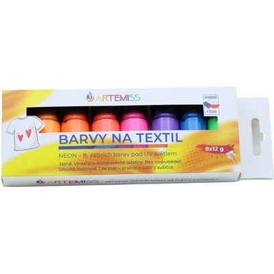 Artemiss Sada barev na textil 8x12 g neonové odstíny