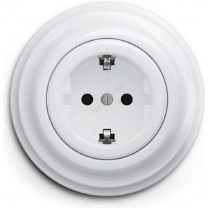 Kliklap - Ретро домашна розетка с рамка SCHUKO 230V/16A снежнобяла (KA0151G)