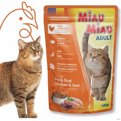 Miau Miau Cat kuřecí a játra 100 g