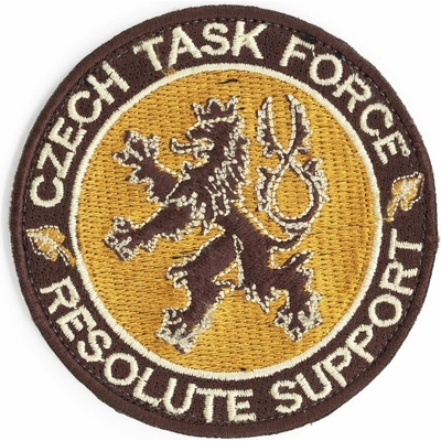 Nášivka CZECH TASK FORCE - RESOLUTE SUPPORT velcro HNEDÁ