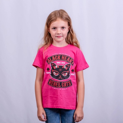 Black Heart REBEL CATS PINK Růžová