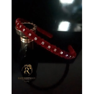Radi handmade Диадема" Пух" винена с камъчета (086)