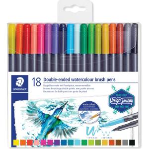 STAEDTLER Акварелни флумастри Staedtler Design Journey , двувърхи, 18 цвята (27367-А)