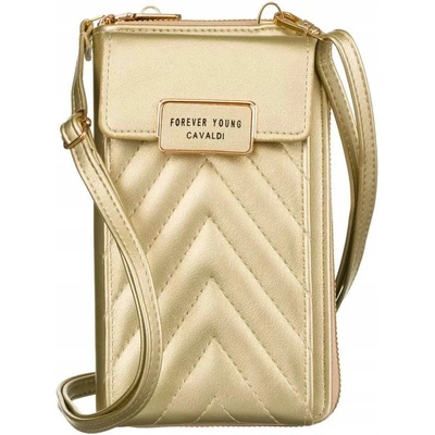 Cavaldi crossbody koženková mini dámská peněženka/kabelka M-09-1187 GOLD
