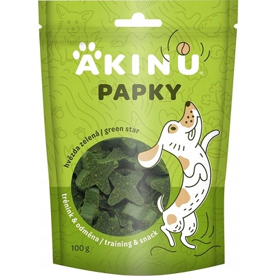Akinu PAPKY Hviezda zelená maškrta pre psov 100 g