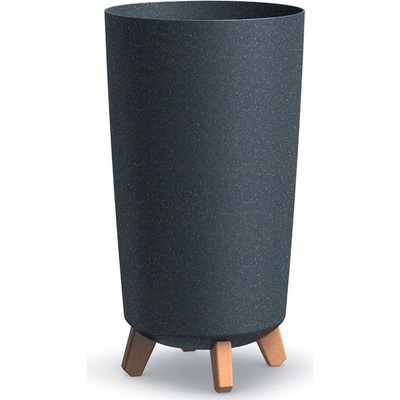Prosperplast Květináč GRACIA TUBUS SLIM ECO WOOD antracit 23,9cm