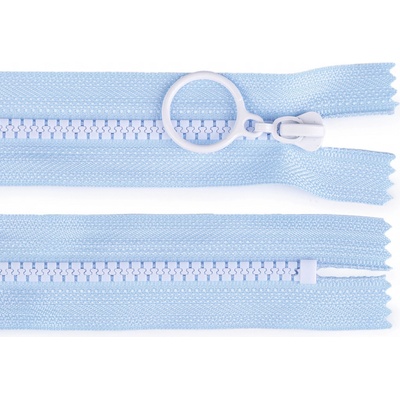 Prima-obchod Kostěný zip barevný No 5 délka 25 cm s ozdobným jezdcem, barva 3 (185) modrá pomněnková bílá