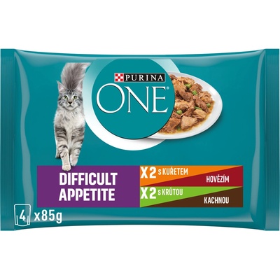 Purina One Difficult appetite kura a morka 4 x 85 g