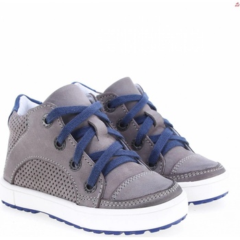 Emel dětské kožené botičky 2630B-5 šedomodrá