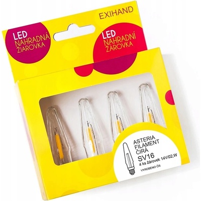 Exihand KONST Náhradné matné žiarovky do svietnika, 4ks, 34V, 0,2W 170034.FIL.T
