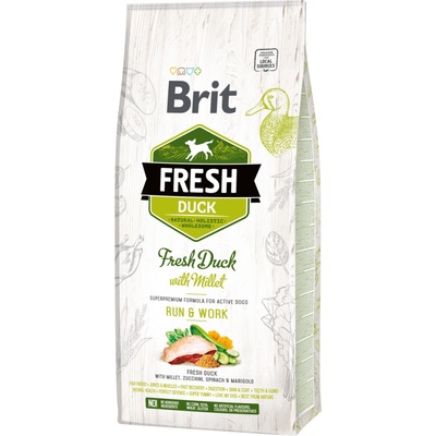 Brit Fresh Run & Work kačica a proso 12 kg