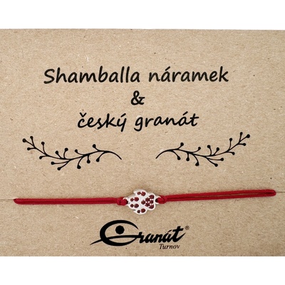 Granát Turnov Český granát stříbrný náramek Shamballa 007 červená