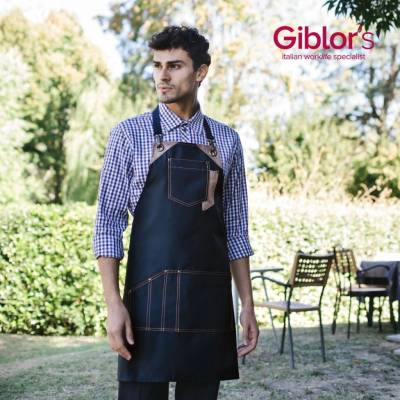 Giblor´s Picasso pracovní zástěra s laclem černá