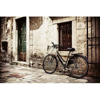 DIMEX ART s. r. o Флизелинов фототапет колело до каменна стена 375 x 250 см