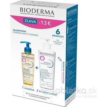BIODERMA Atoderm Intensive Baume upokojujúci balzam 500 ml + sprchový olej 200 ml