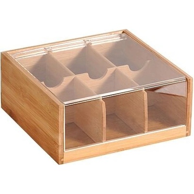 Kesper 58903 Organizér na čaje bambus plast 6 přihrádek 22 x 21 x 9,5 cm