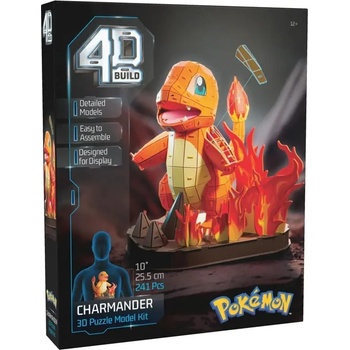 Spin Master Детска играчка 3D пъзел Spin Master 4D Build Pokеmon Charmander, 241 ч