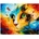 Norimpex - Puzzle Diamant painting: Abstract cat 30x40 cm - 1 - 39 piese
