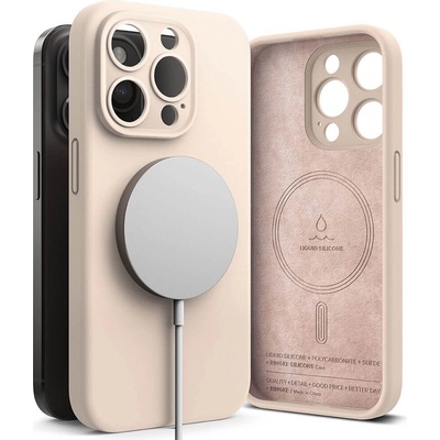 Ringke Magsafe Калъф за iPhone 15 Pro, Ringke Silicone Magnetic Case, Розов (8809919307925)