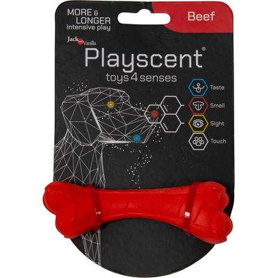 Jack and Vanilla Playscent kost Beef, červená, 11 cm