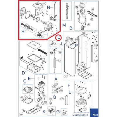 SPAMG279A00 kit převodovky pro M5BAR
