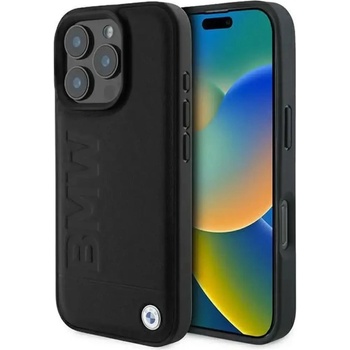 BMW Кожен калъф BMW Hot Stamp за iPhone 16 Pro - черен (3666339349721)