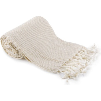 Kondela Tavau pletená deka so strapcami béžová/vzor 150x200