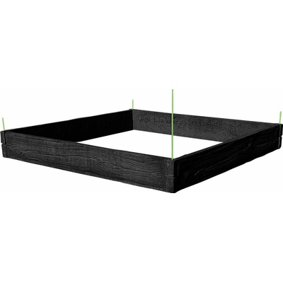 Barigadi Vyvýšený záhon betónový 200 x 200 cm výška 25 cm vzor drevo antracit