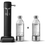 AARKE Carbonator 3 - sparkling water maker made of stainless steel in a modern matt black finish with 2x BPA-free 1L PET bottles - compatible with 60L CO2 cylinders - AA-C3 (AA-C3)
