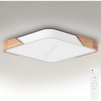 Brilagi - димируемо LED осветително тяло PILANA LED/60W/230V дъб/бяло 56x56 см + дистанционно управление (BG3074)