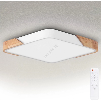 Brilagi - димируемо LED осветително тяло PILANA LED/60W/230V дъб/бяло 56x56 см + дистанционно управление (BG3074)