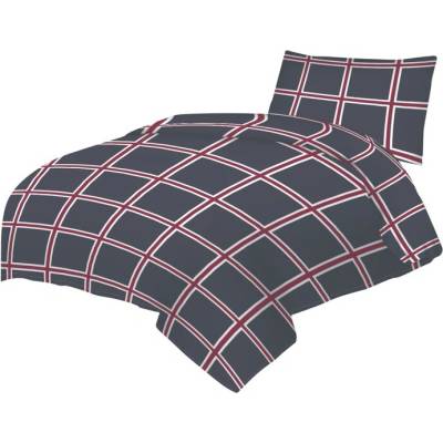 Sconto obliečky FRANK tmavosivá/vínová 70x90 140x200