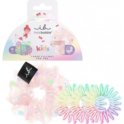 Detská sada ozdobných špirálových gumičiek Invisibobble KIDS I Have Fillings For You - 4 ks