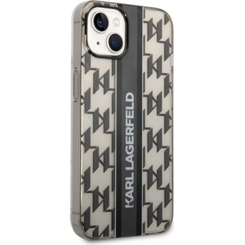 KARL LAGERFELD Калъф Karl Lagerfeld, Monogram Vertical Stripe за iPhone 14 Plus, KLHCP14MHKLSPCK, Черен (KLHCP14MHKLSPCK)