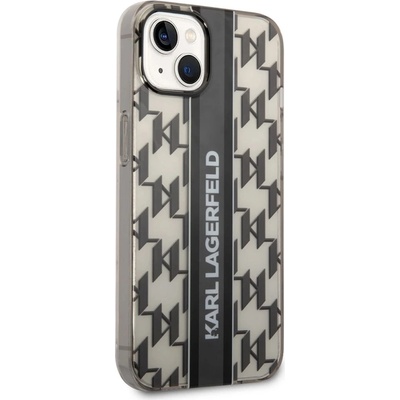 KARL LAGERFELD Калъф Karl Lagerfeld, Monogram Vertical Stripe за iPhone 14 Plus, KLHCP14MHKLSPCK, Черен (KLHCP14MHKLSPCK)