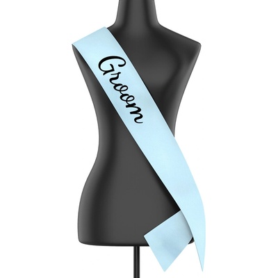 Šerpa Groom Světlá modrá šířka šerpy 10 8 cm Canvas Šerpa 2519