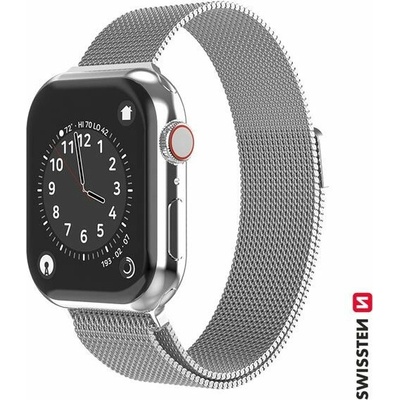 SWISSTEN milánsky ťah remienok pre Apple Watch 42-44 mm strieborná 46000212