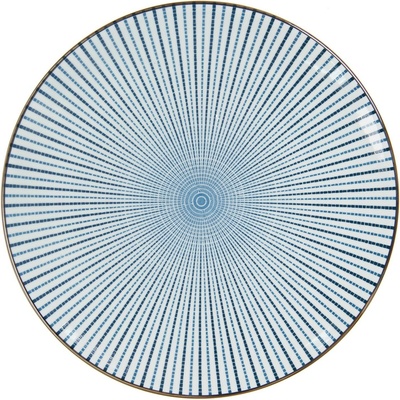 Clayre & Eef Jedálenský tanier s modrým zdobením BlueLine 26 cm
