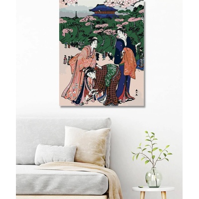 Zuty Malování podle čísel JAPONSKO A ROZKVETLÉ SAKURY