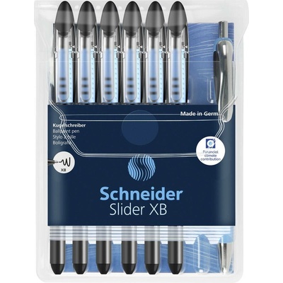 Schneider Schreibgeräte Kugelschreiber Slider Basic XB Rave 6er Etui Slider Rave XB schwarz 151276 6 ks