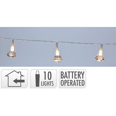 Metalac Svietiaca reťaz Hviezda 10 LED zlatá