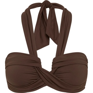 Seafolly Дамско бикини горнище Seafolly Women's Collective Halter Bandeau Bikini top - Dark Chocolate - размер 34 (EU) (150-2106-1112)